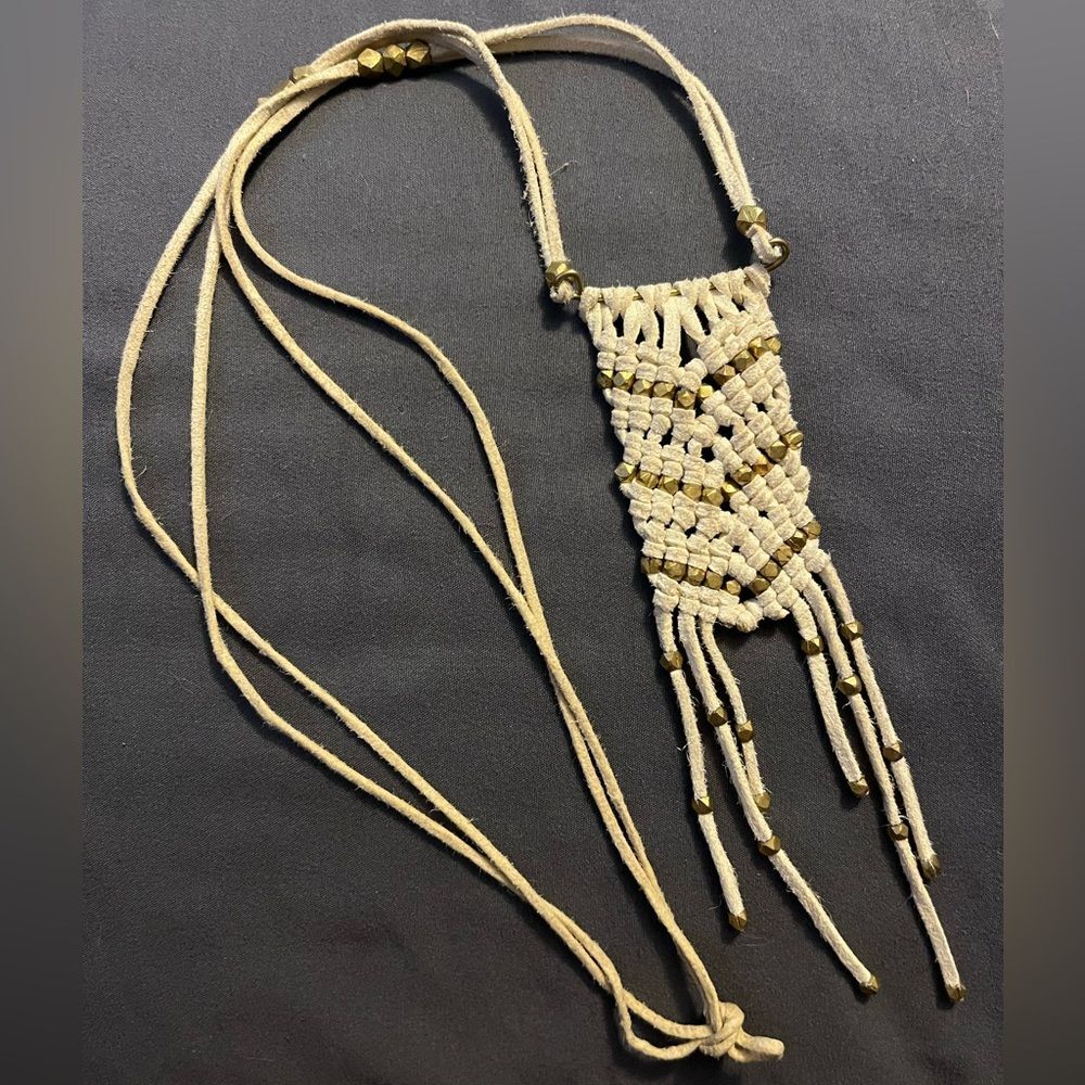 White sands Noonday Collection boho leather long necklace